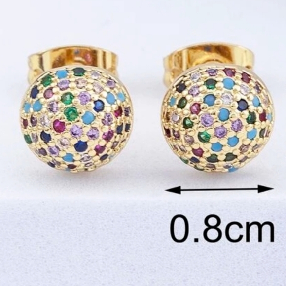 Zircon Mini Stud Multicolor - Picture 2 of 4